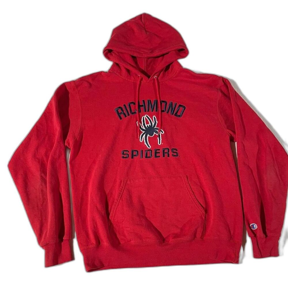 Champion Richmond Spiders Hoodie Red Embroidered College Sweatshirt Size M